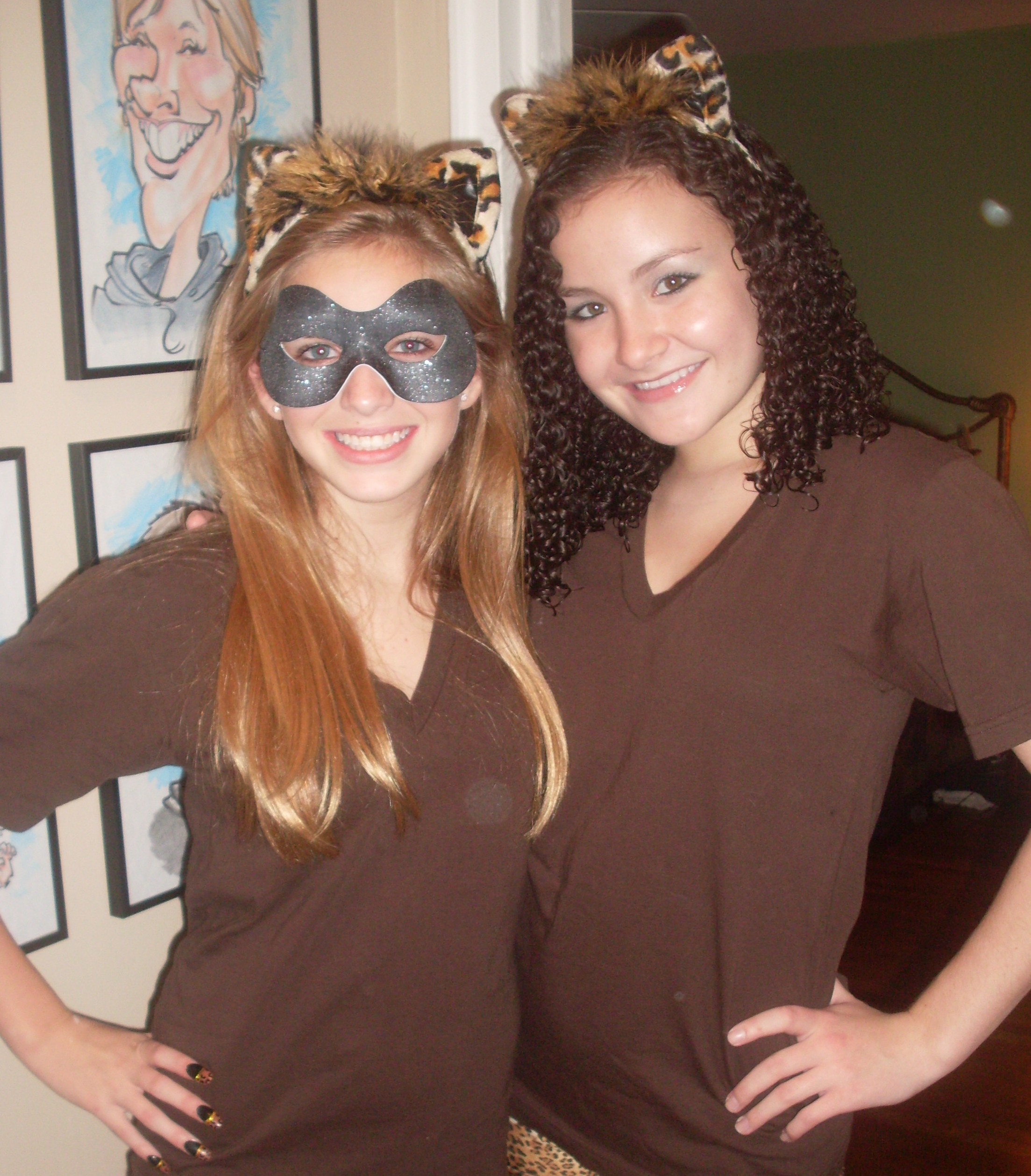 Allison (left) as a Cat.  Meow!  