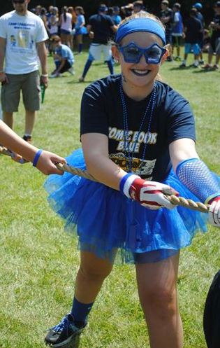 How great is it that tutus and cleats are a thing for Color War tug of war?!