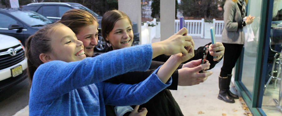 Ella, Dayton and Alexa (all Upper Inter Girls coming back to camp for their second summer) had a great idea to take a "selfie" outside of the Livingston, NJ Canteen on the Fly!  Check out the selfies I took with campers below: