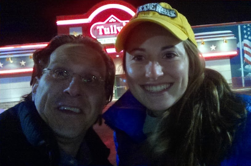 Me and Paige Gindi had dinner at Tully's near the campus of Binghamton University.