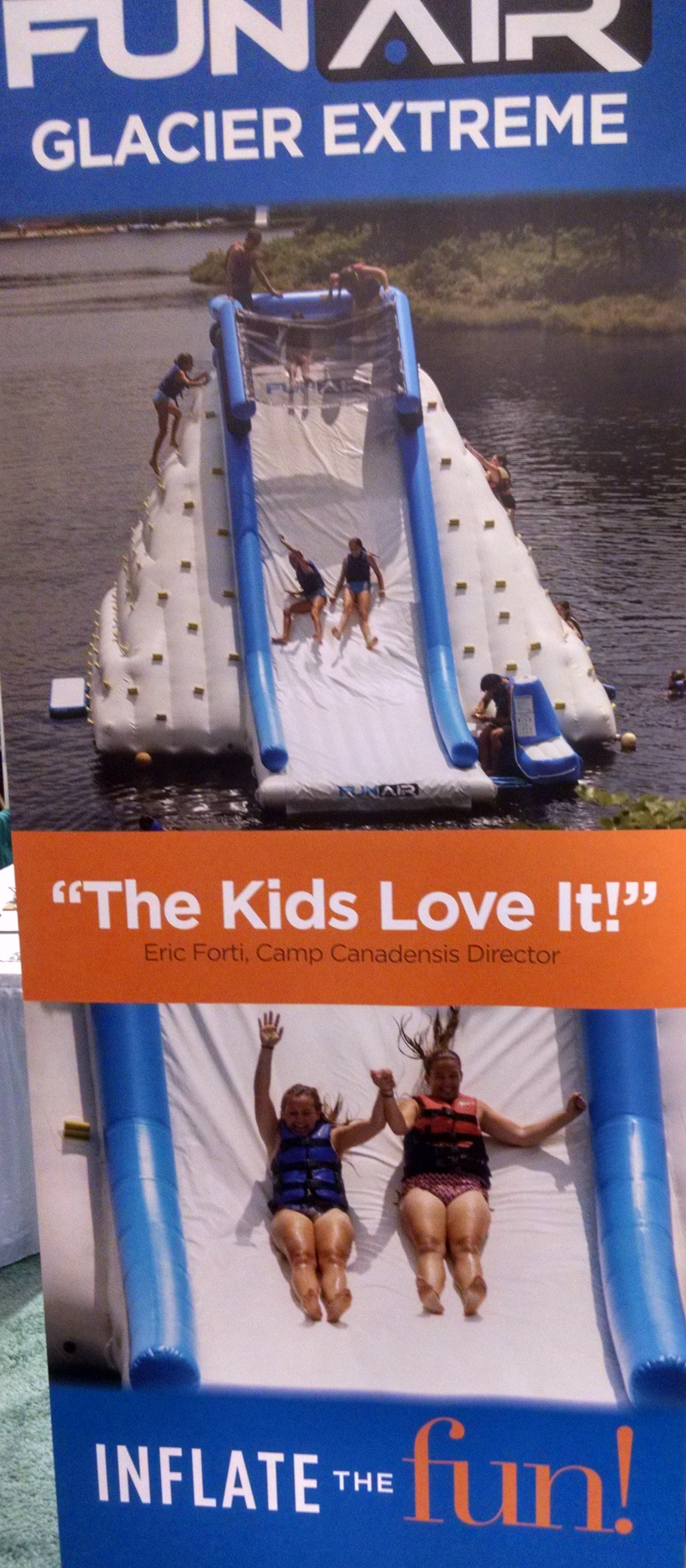 While in the vendor hall at the camp conference, we saw this ad, featuring camp's Ice Mountain and a quote from Director Eric Forti!