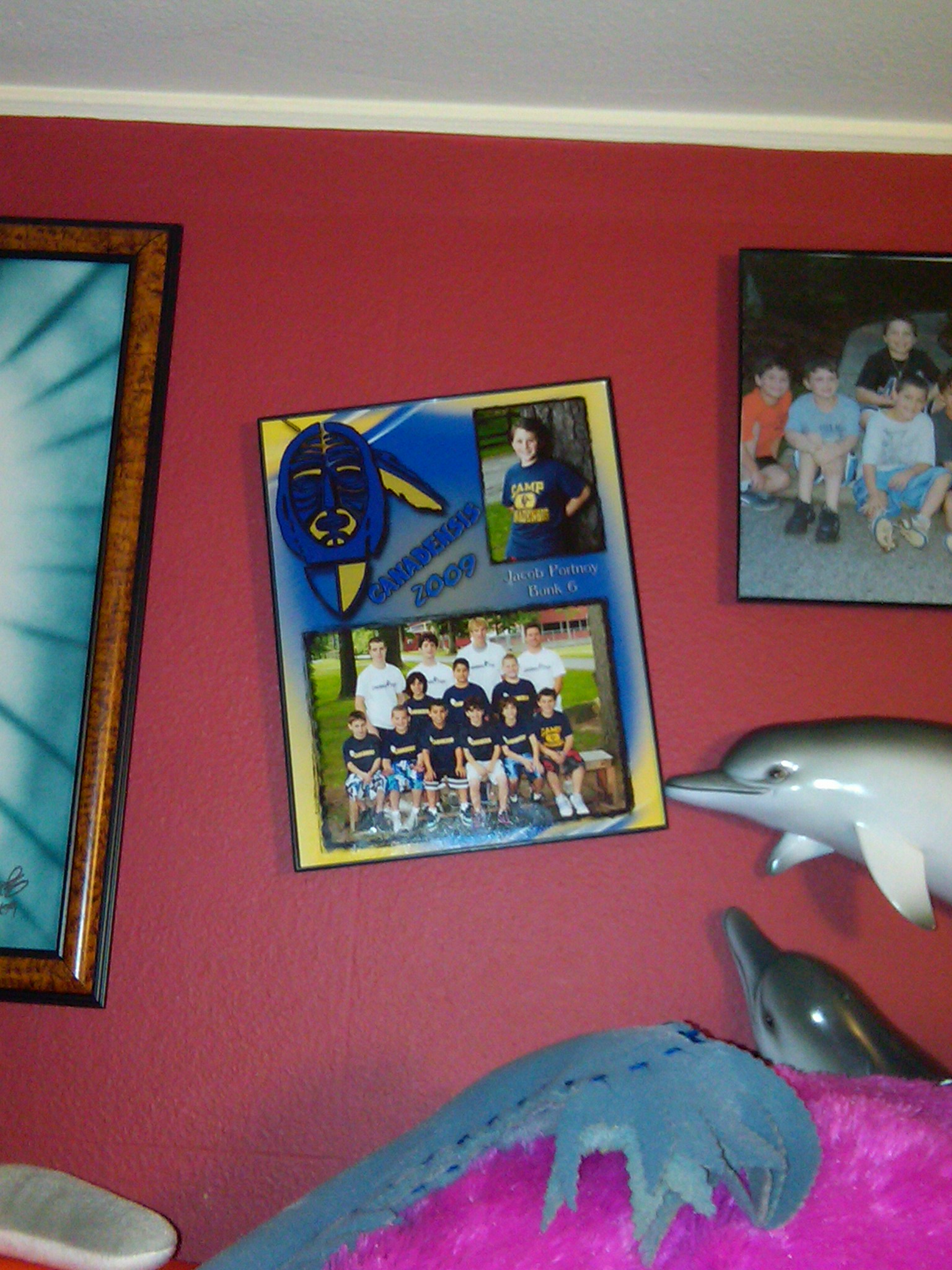 Jacob's bunk picture displayed prominently on his wall