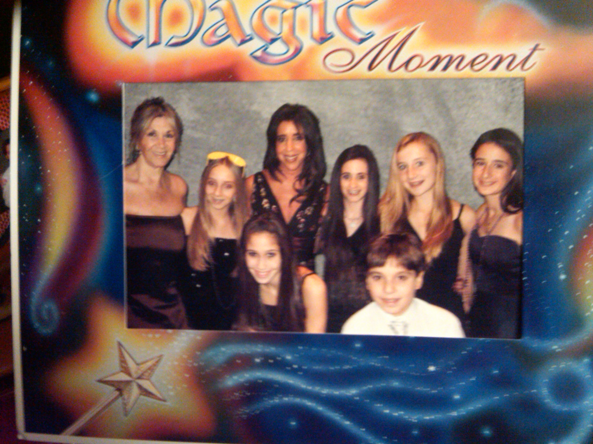 A picture displayed from Lauren Gadol's Bat Mitzvah, with Aunt Terri on the left!