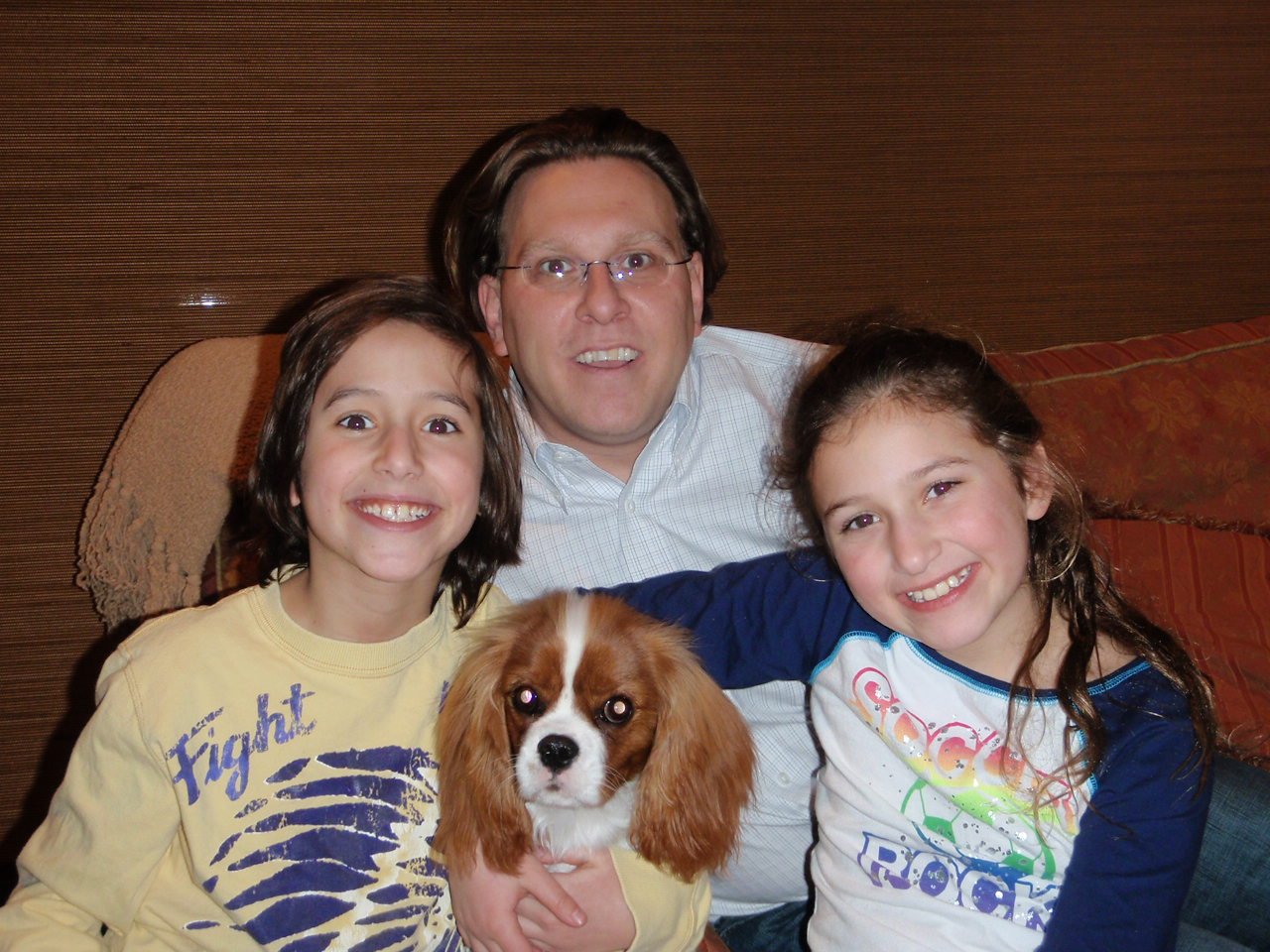 Me with Alex and Rylie Frieder as well as their dog Baxter.  