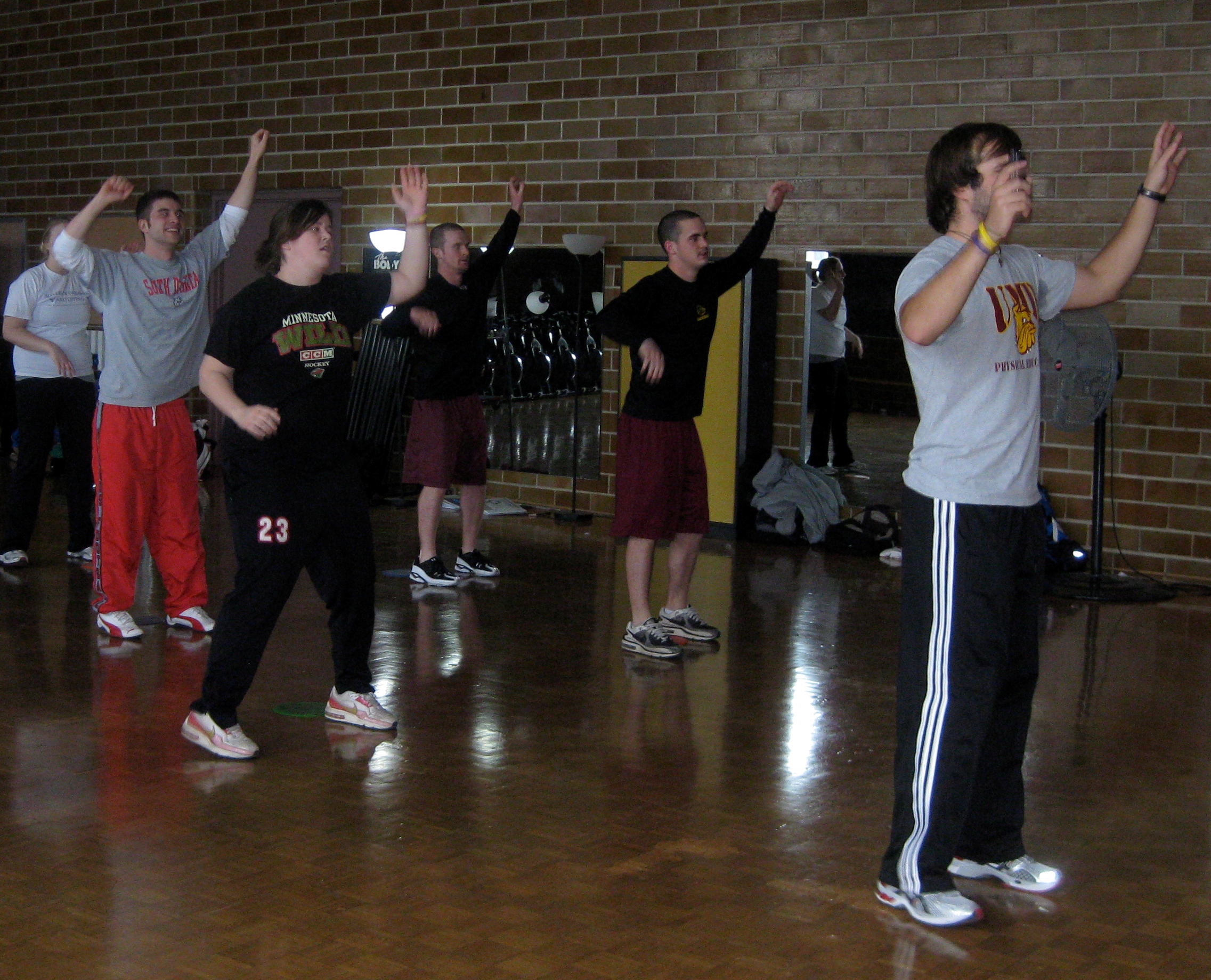 Chris Parno teaches Rak Dan Line Dancing to his fellow classmates at University of Minnesota-Duluth.