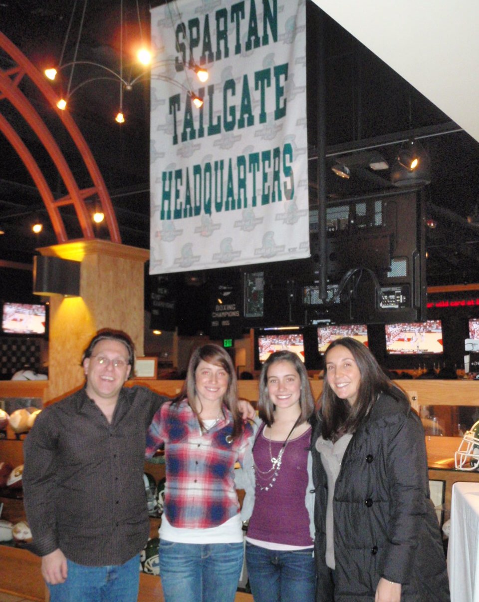 Me and Pam with Amanda and Amber Dixon at the Michigan State Hall of Fame Cafe.  