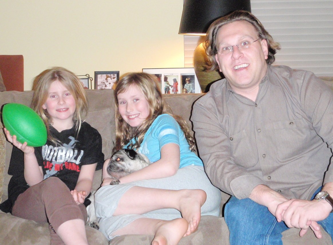 Me with Brianna (right) and Maddie Havraniak and their dog Lottie.  