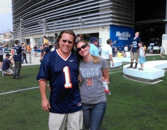 Me and Jaime in our Syracuse game, getting ready to go into the Syracuse-Penn State Football game.