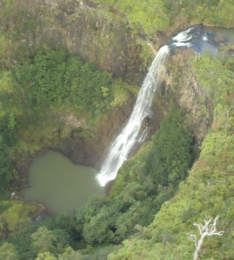 A waterfall from the view of our helicopter.  Just magnificent!