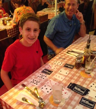 Eric Forti ran into the Miller Family while he was in Aruba.  Eric and sister Ilana were playing cards with their Canadensis deck!  How cool is that?!