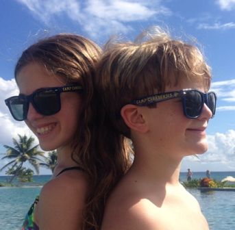 Brooke and Aidan Bednoff rock out their new Canadensis sunglasses while on vacation.