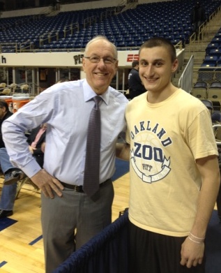 Basketball Counselor Vince Tranquillo, who goes to the University of Pittsburgh, sent in this picture of him and legendary Syracuse basketball coach Jim Boeheim.  Later that night, Vince saw Syracuse beat his Pitt Panthers on a dramatic buzzer beating shot.