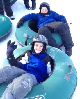 2014 Lower Inter Boys Drew Spielberger (front) and Ben Keim (back) met up in Mt. Snow, VT for a weekend of skiing and tubing.  