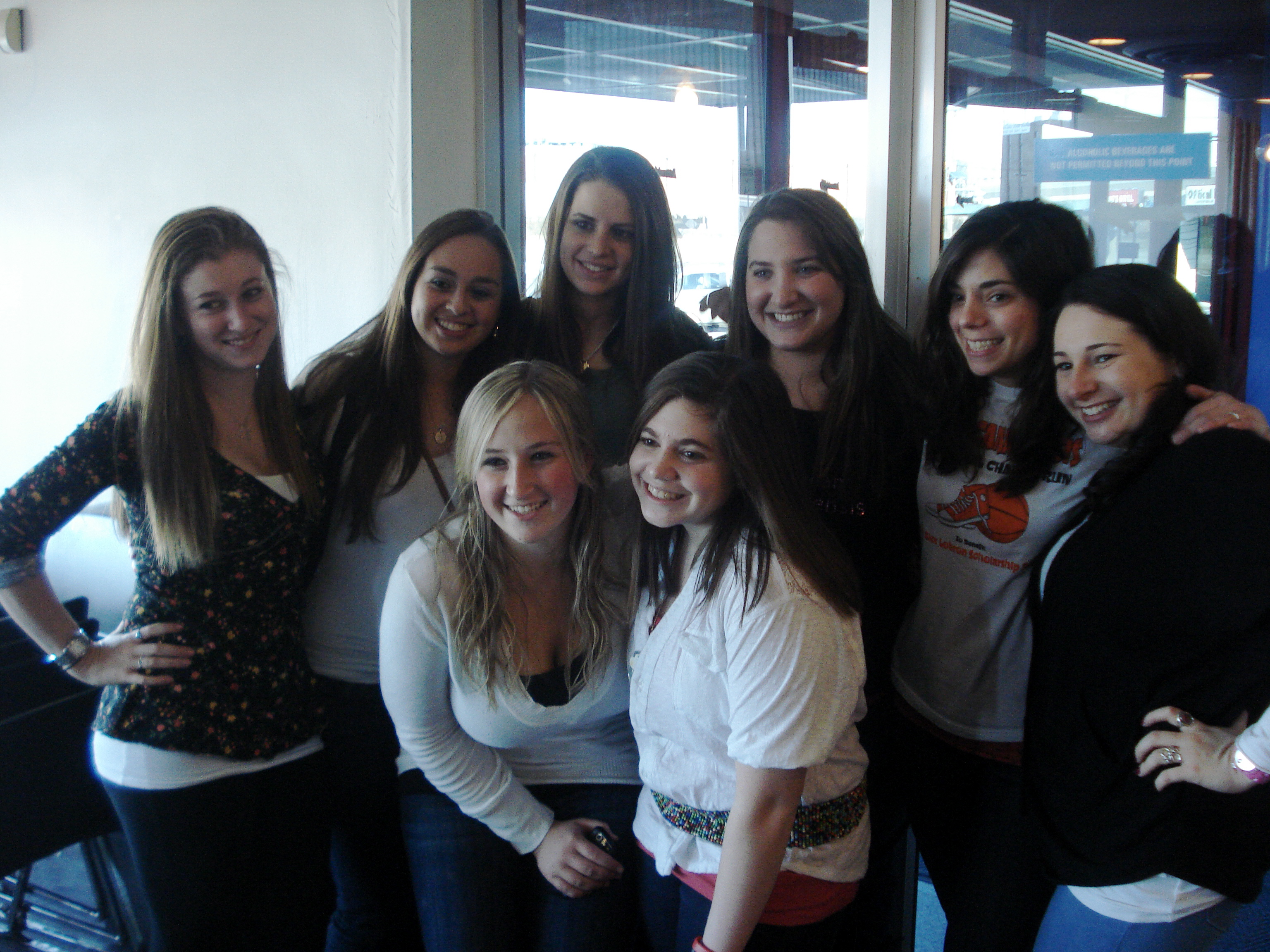 L-R: Rachel, Brittany, Brooke, Hannah, Becky, Cara, Karen, and Rebecca, all having a blast at the reunion!